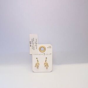 🔖NWT - Gold Leaf Earrings with Cubic Zirconia